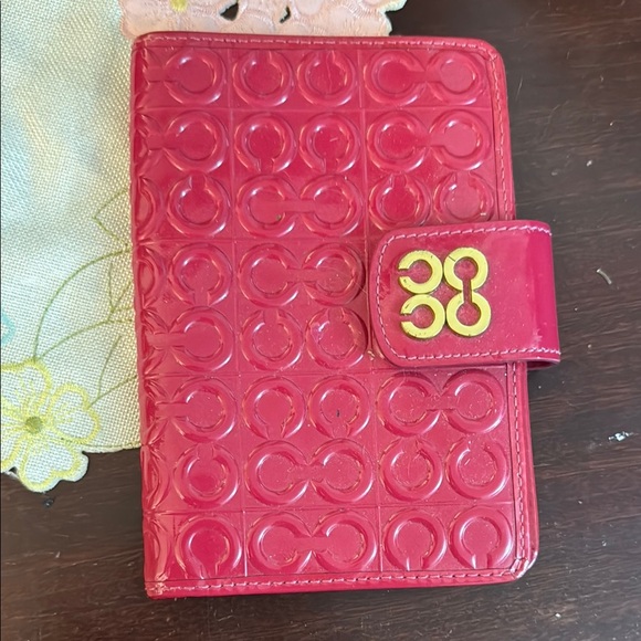 Coach Accessories - Coach Red-pink Wallet/check book